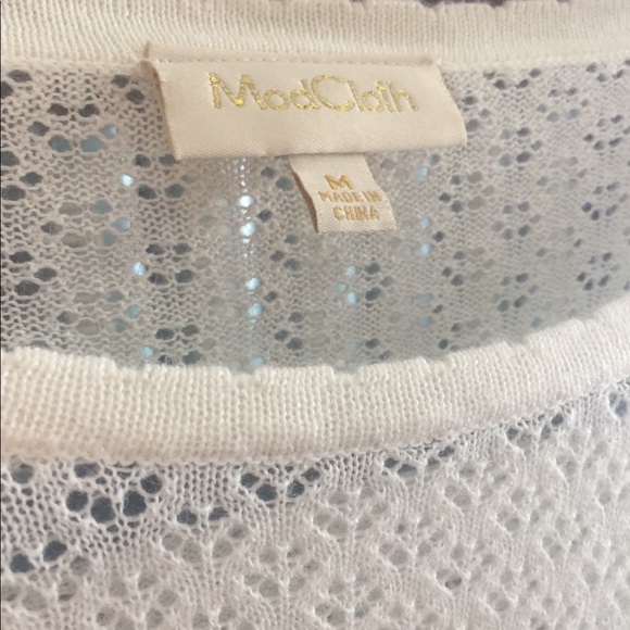 ModCloth Cream Peplum Crochet Sheer Lace Sweater - Picture 6 of 9